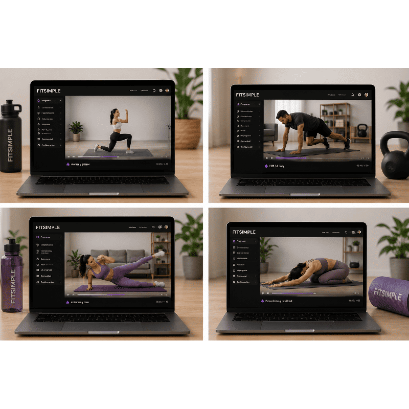 Pack Digital FitSimple de Entrenamiento para entrenar desde casa con ejercicios prácticos y dinámicos.
